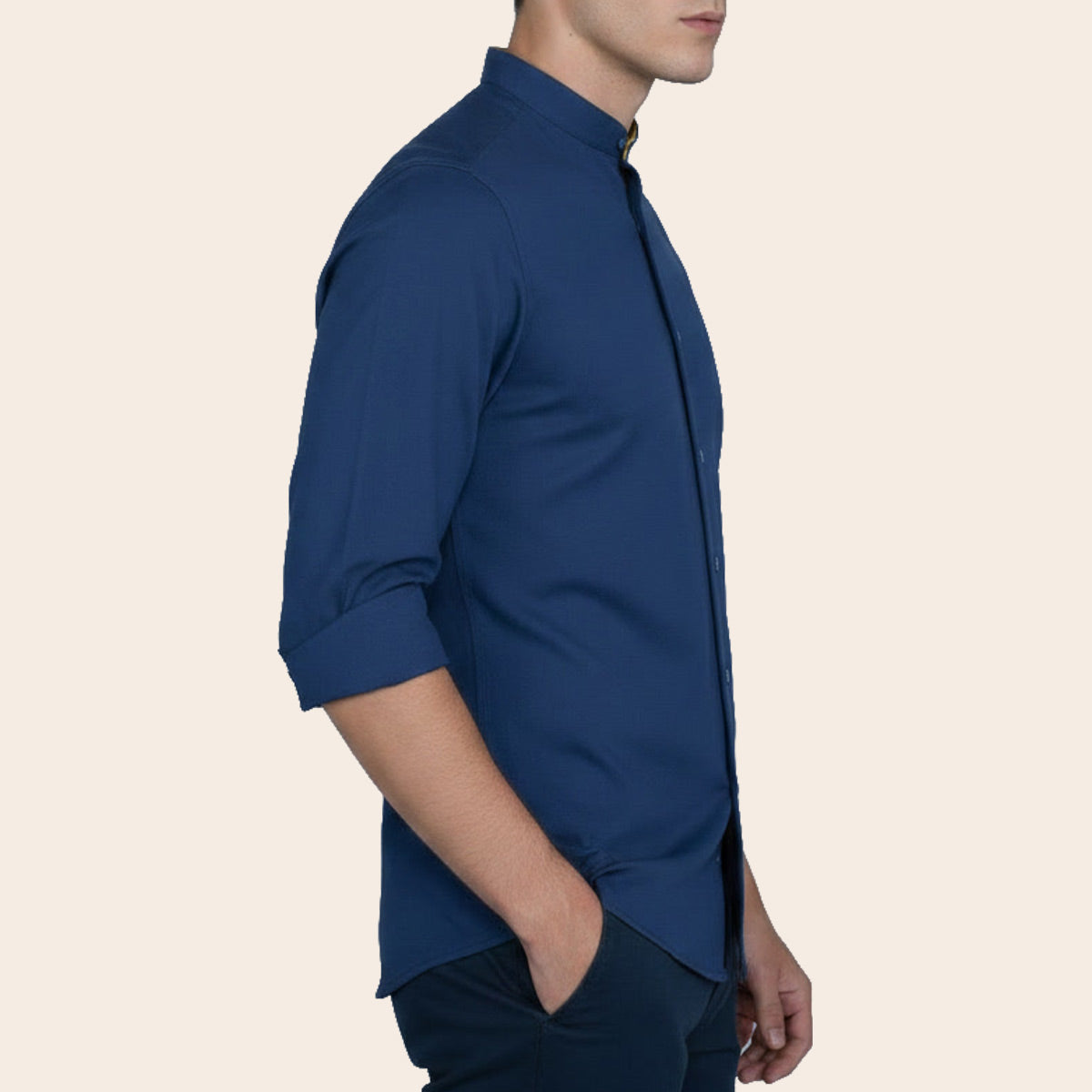 Men's Cotton Polyester Elastane Shirt (PKPCG-11|BND/SB1)