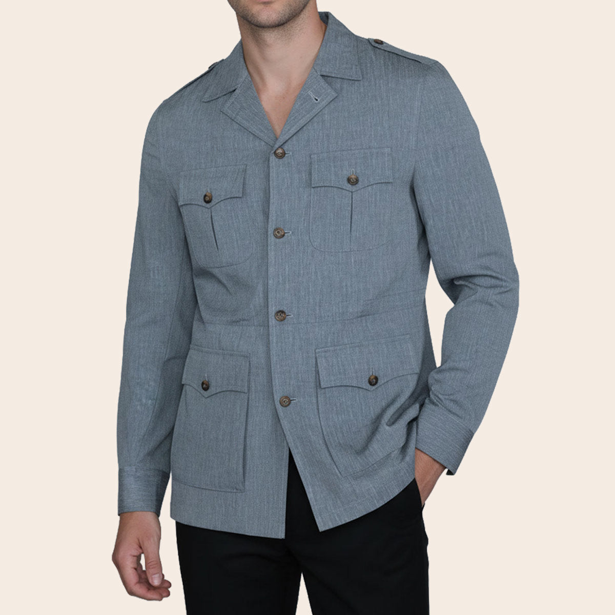 Men's Linen Flex Bush Coat (LINCFX-28|BCT/DSG)
