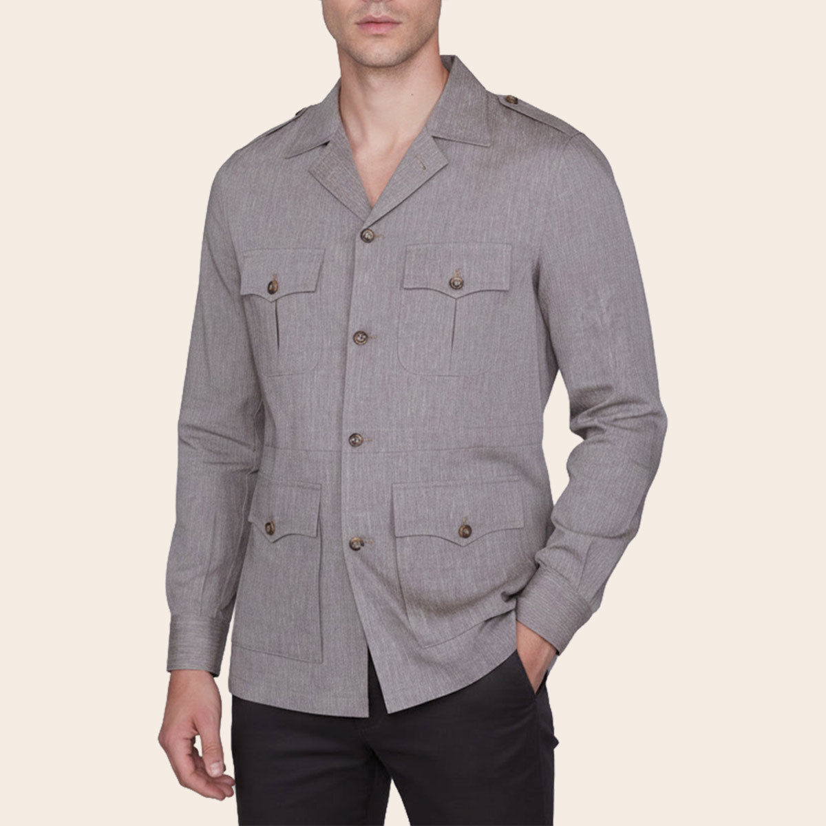 Men's Linen Flex Bush Coat (LINCFX-30|BCT/DSG)