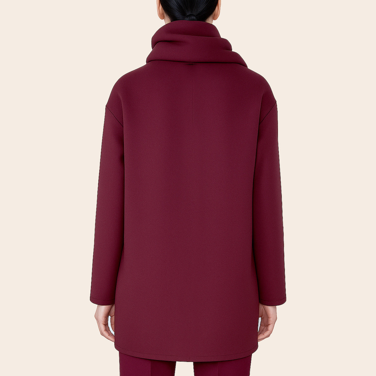 Women's Short Coat With Scarf (KNT-74|1810)