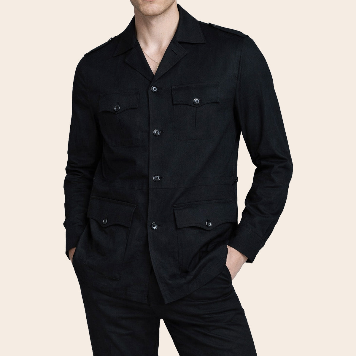 Men's Linen Flex Bush Coat (LINCFX-31|BCT/LOP)