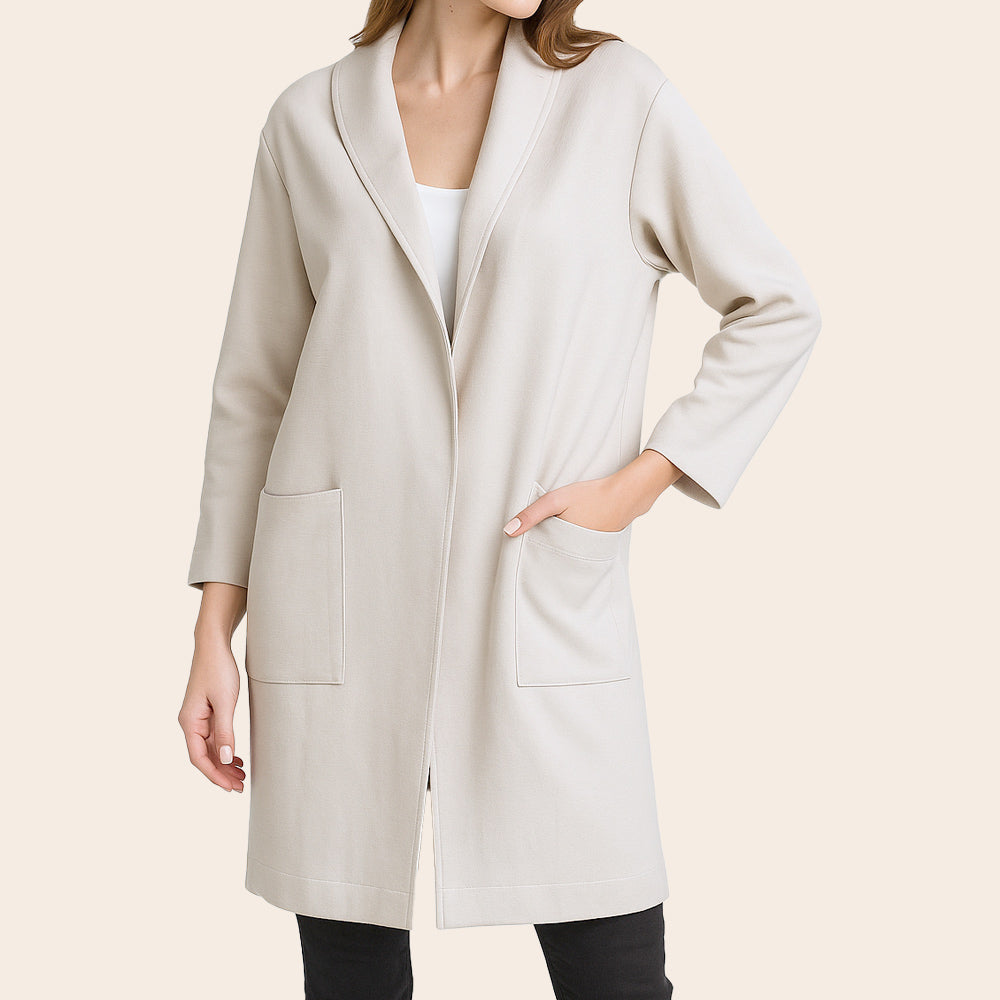 Women's Double Knit Shawl Collar Half Coat (CVSS-6|1663)