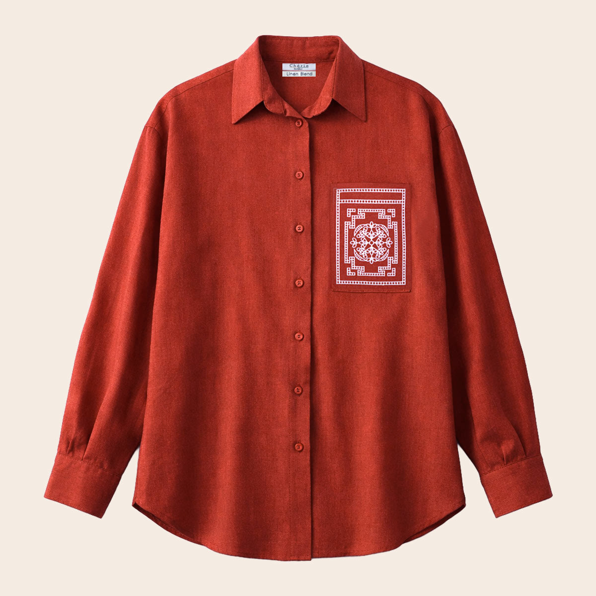 Women's Linen Blend Top (CLIN-11|U2609/EMB)