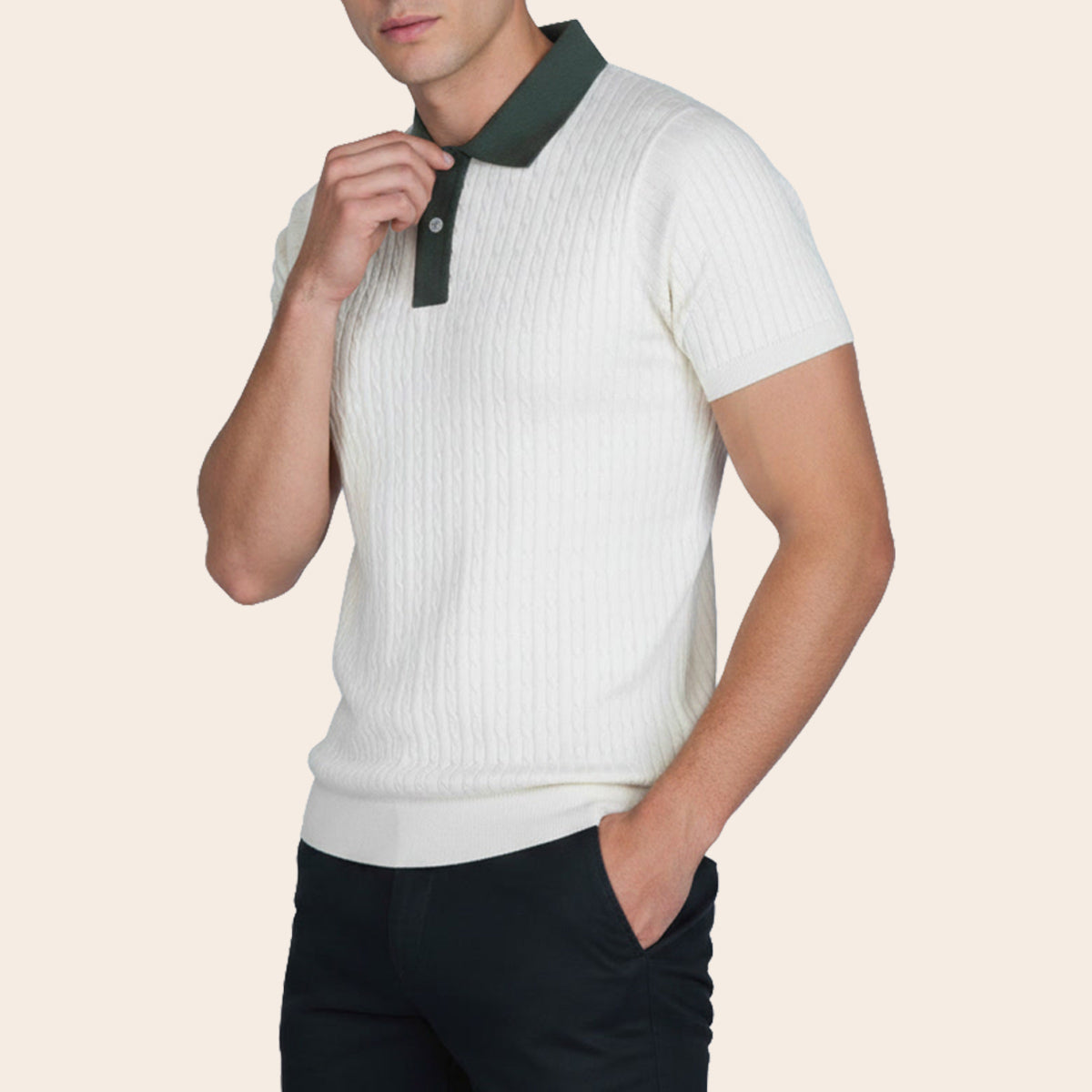 Men's Classic Lounge Polo Shirt (ECRU-26/2-CTSL-25|SKT/PLO)