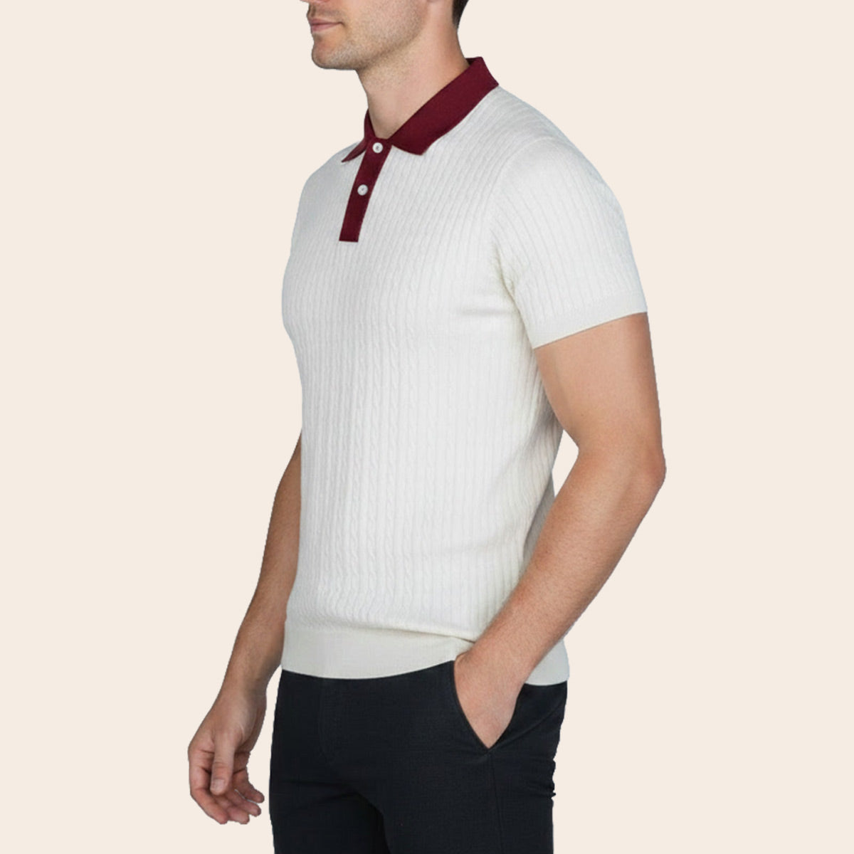 Men's Classic Lounge Polo Shirt (ECRU-26/2-OXF-3|SKT/PLO)