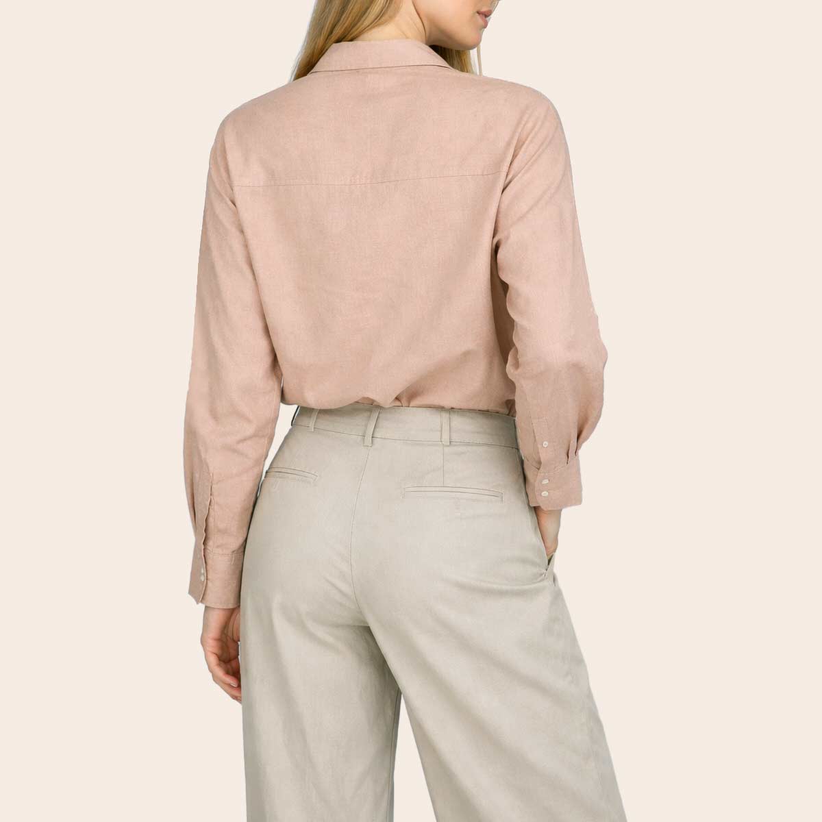Women's Linen Blend Top (VLIN-14|1724/EMB)