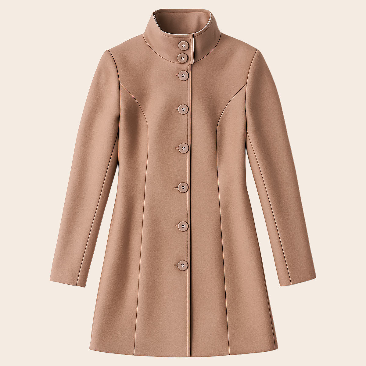 Camel Rose Brown Microfiber Coat