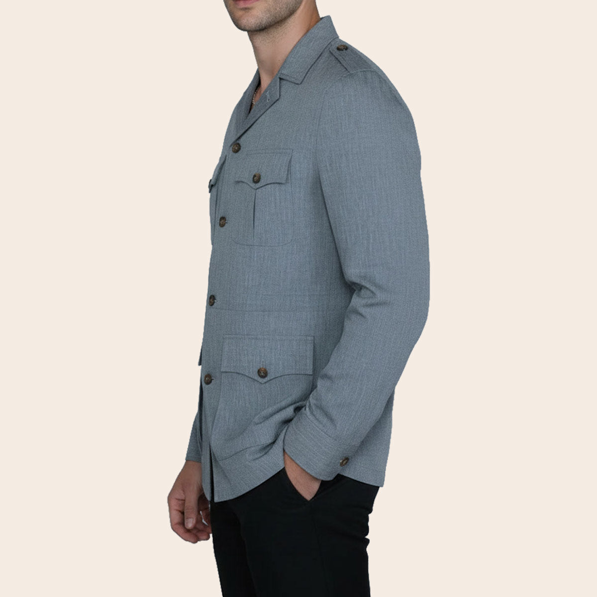 Men's Linen Flex Bush Coat (LINCFX-28|BCT/DSG)