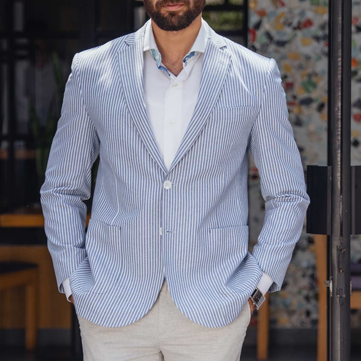 Men's Pure Linen Jacket (LINC-64|TLF18)