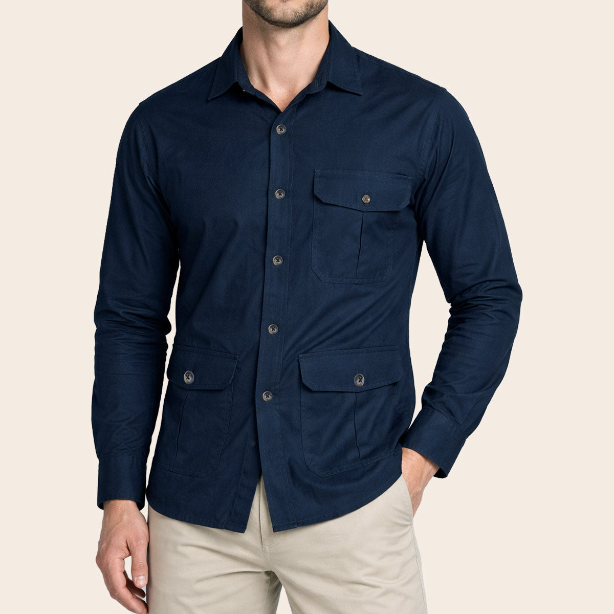 Men's Linen Blend Bush Coat (CLIN-12|FSL/REG)