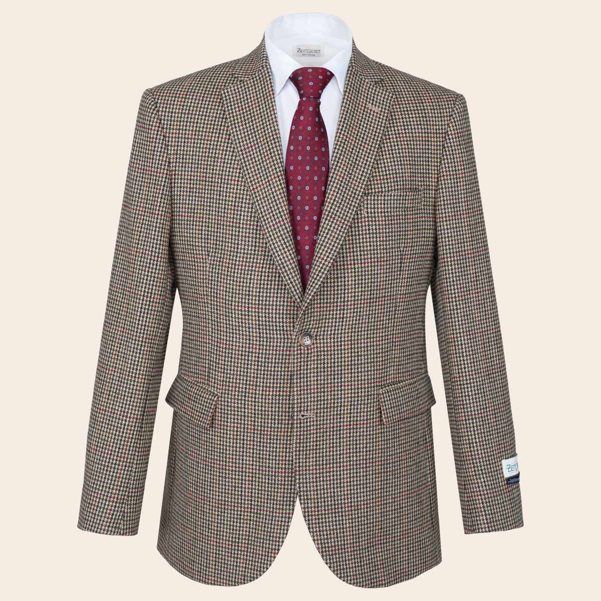 Green houndstooth men’s formal jacket