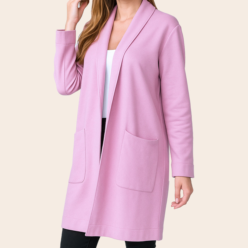 Women's Double Knit Shawl Collar Half Coat (CVSS-7|1663)
