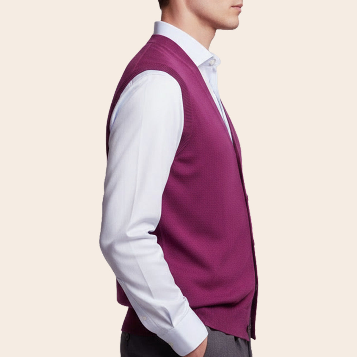 Men's Club Merino Cardigan (WPT-871|VNK/SLL)