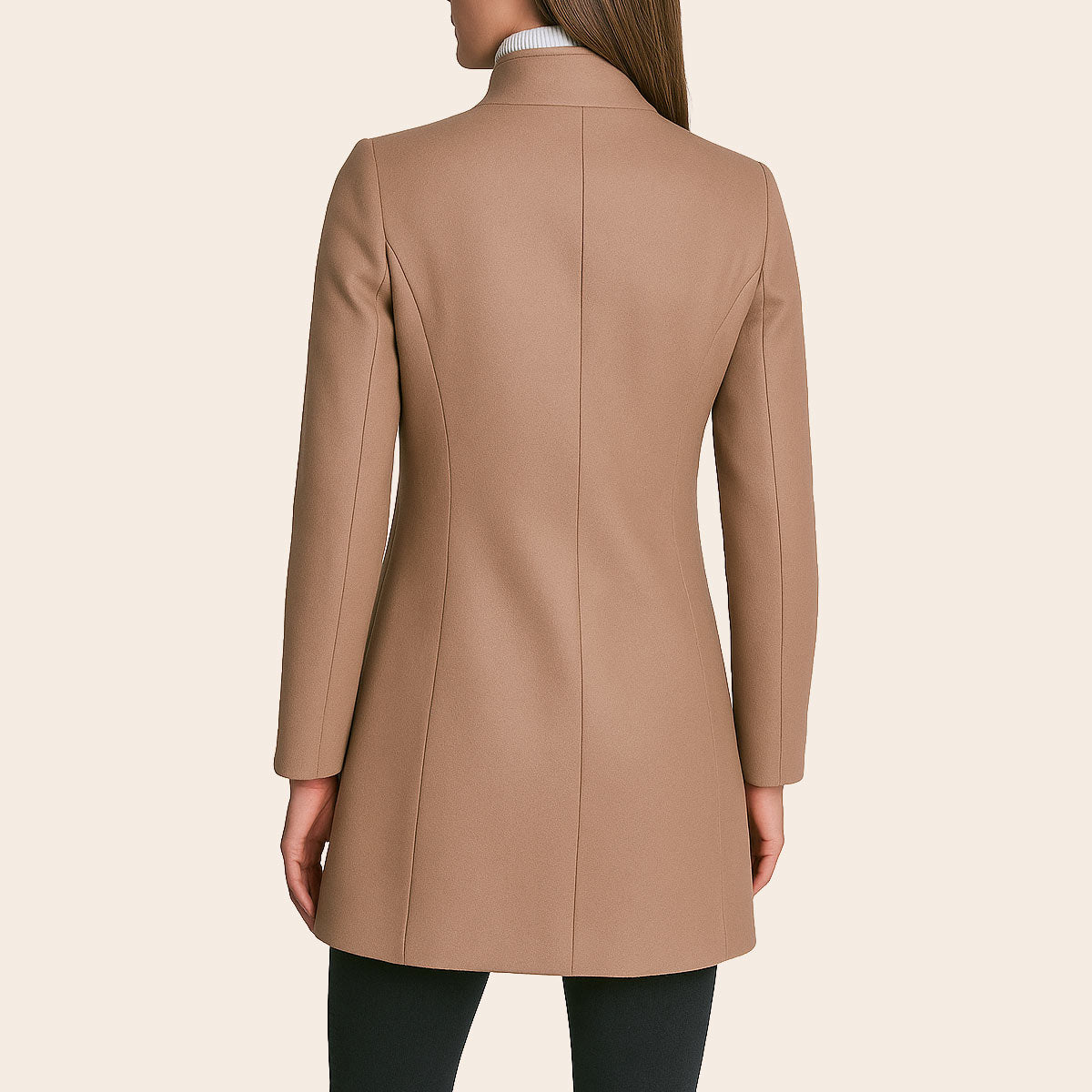 Camel Rose Brown Microfiber Coat 