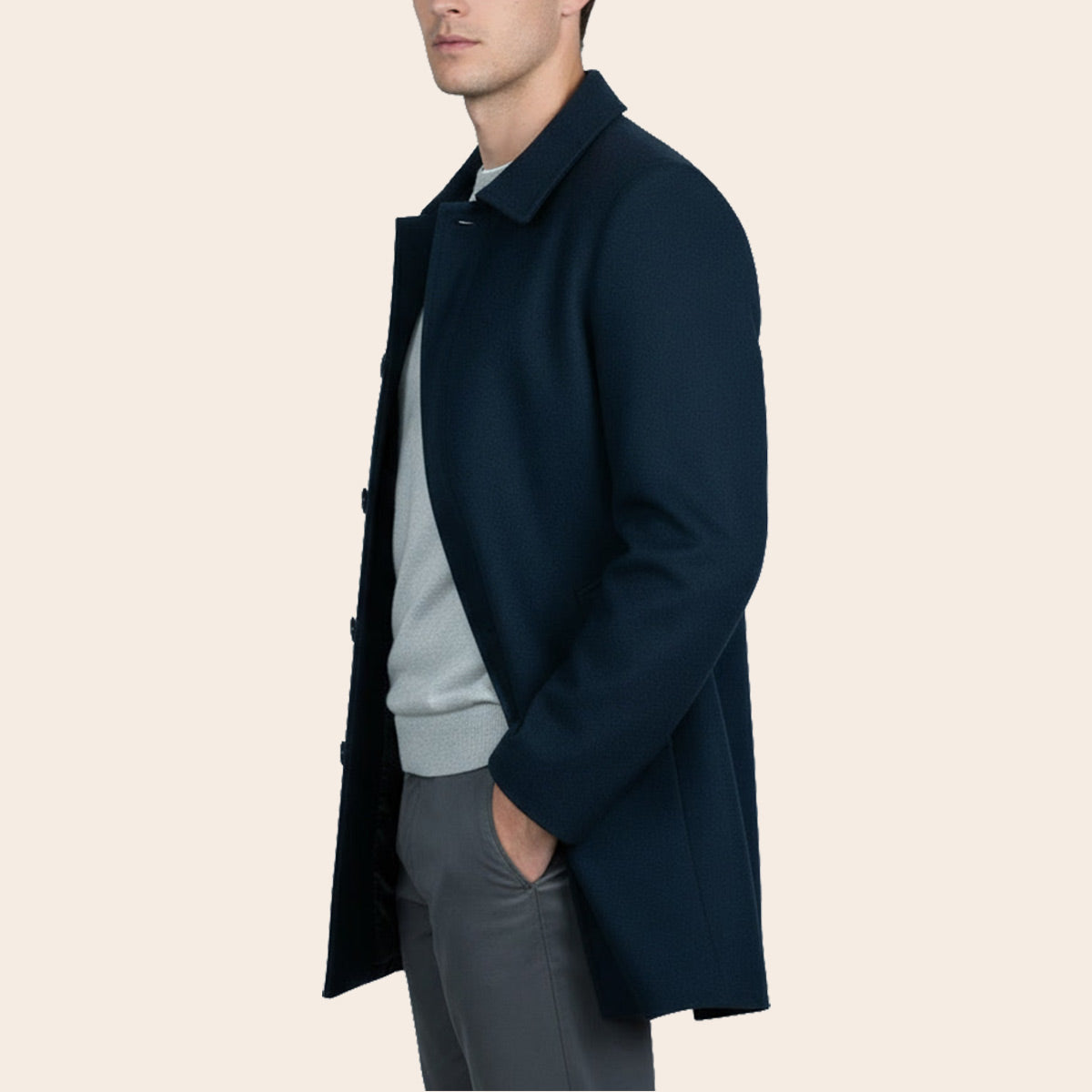 Men's Wool Blend Half Coat (LBL-38|CLR)