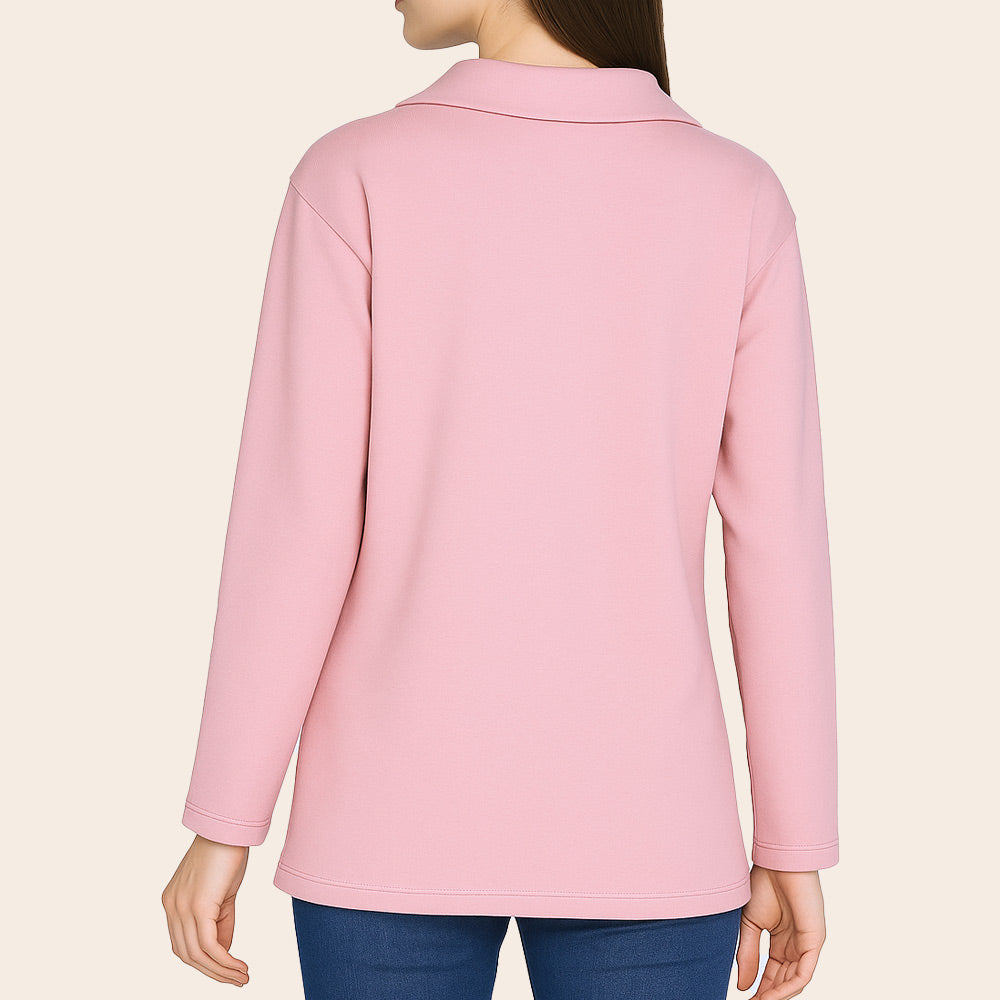 Women's Double Knit Collar Sweatshirt (CIL-2|U3551)