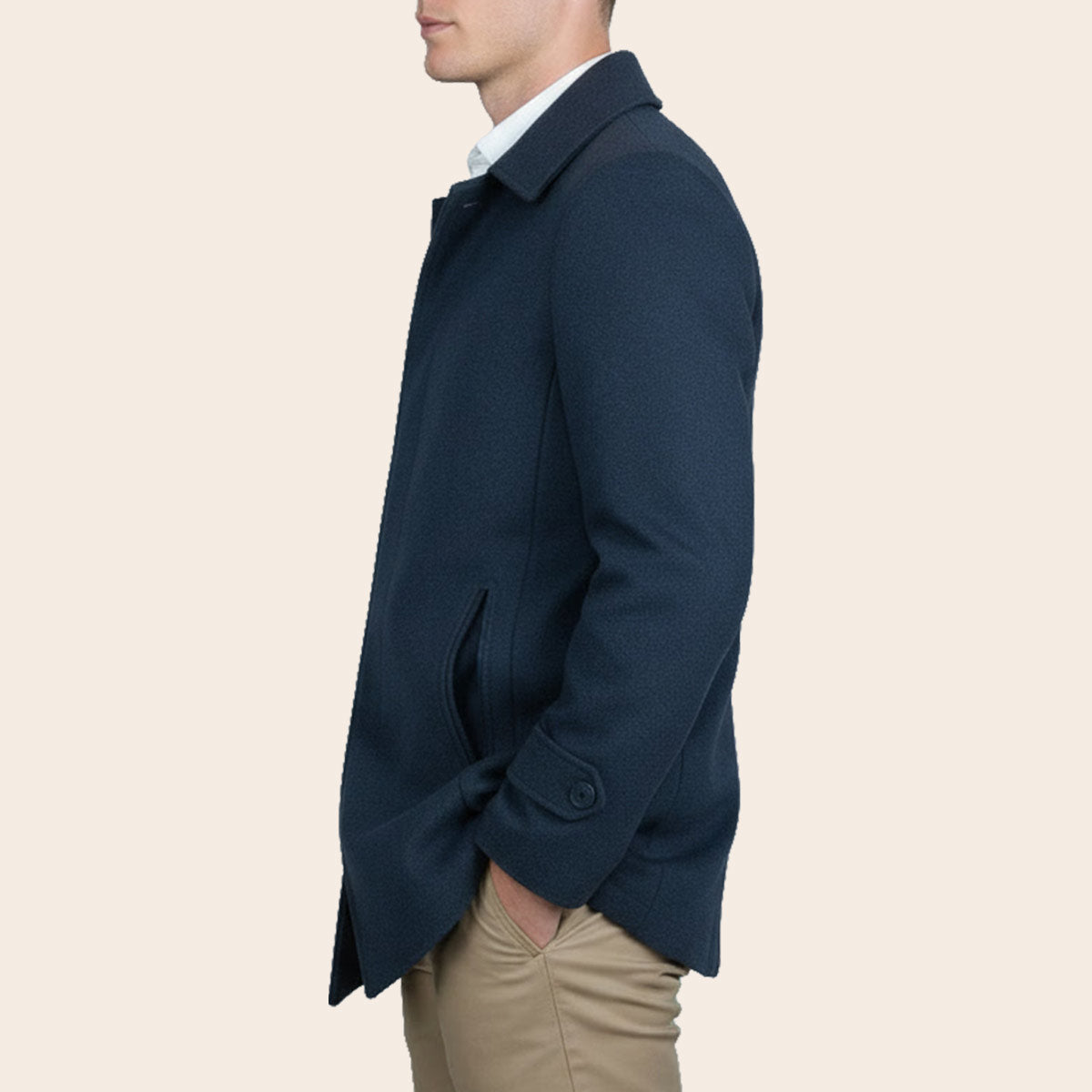 Men's Wool Blend Half Coat (LBL-34|MCT)