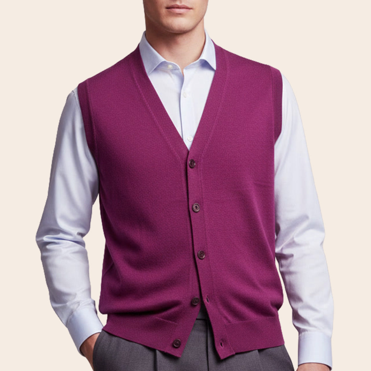 Men's Club Merino Cardigan (WPT-871|VNK/SLL)