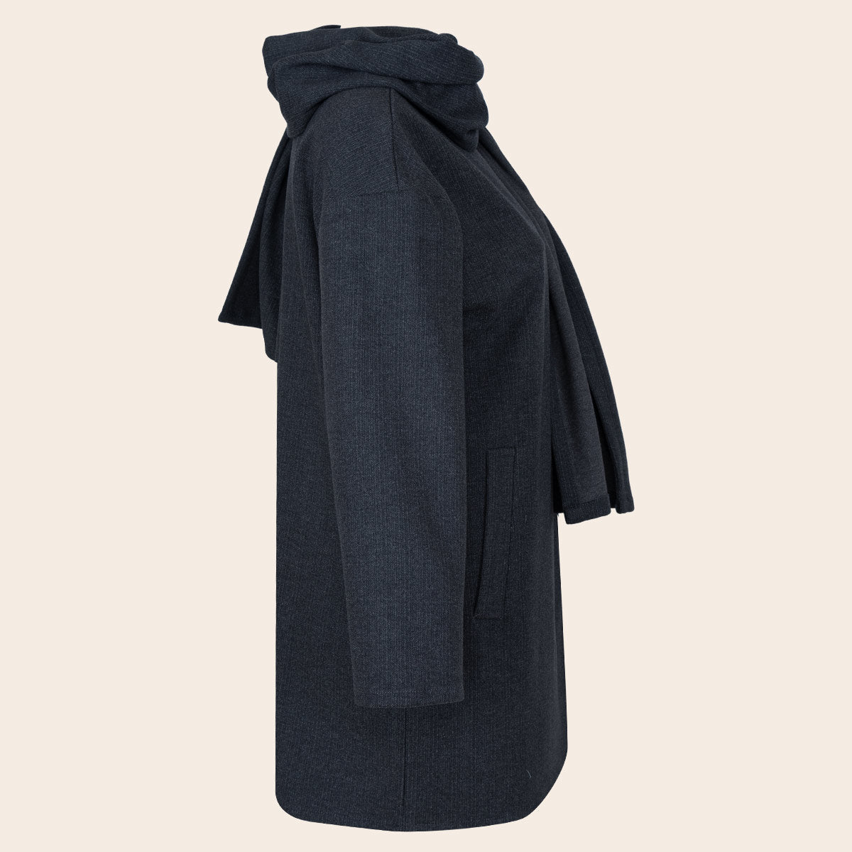 Women's Short Coat With Scarf (KNT-100|1810)