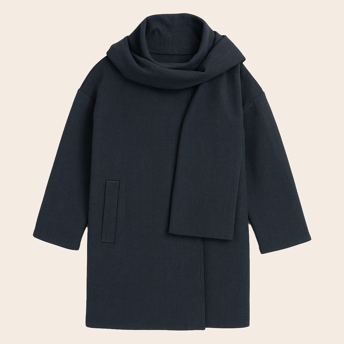 Women's Short Coat With Scarf (KNT-100|1810)