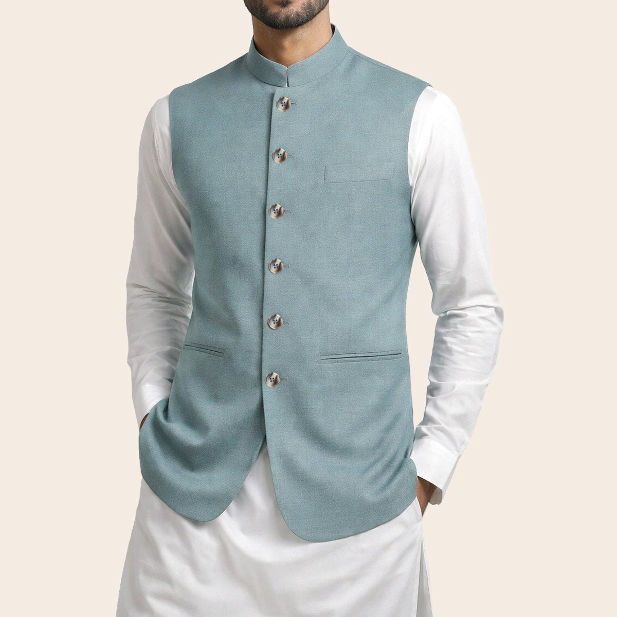 Men's Waist Coat (LIN-1447|REG)