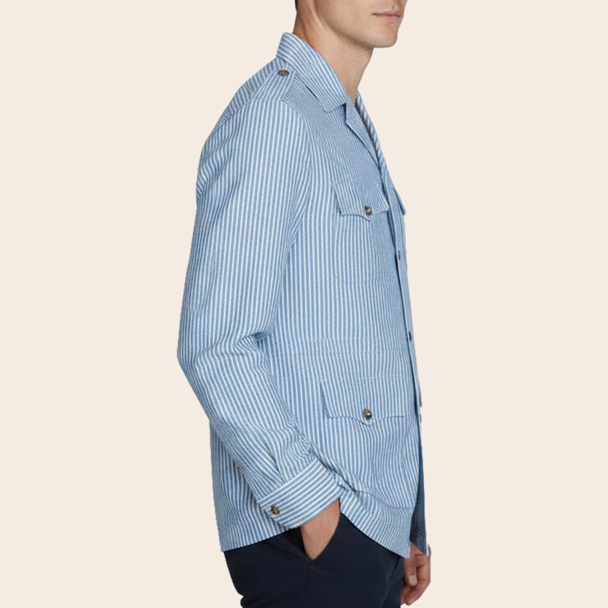 Men's Pure Linen Bush Coat (LINC-64|BCT/DSG)