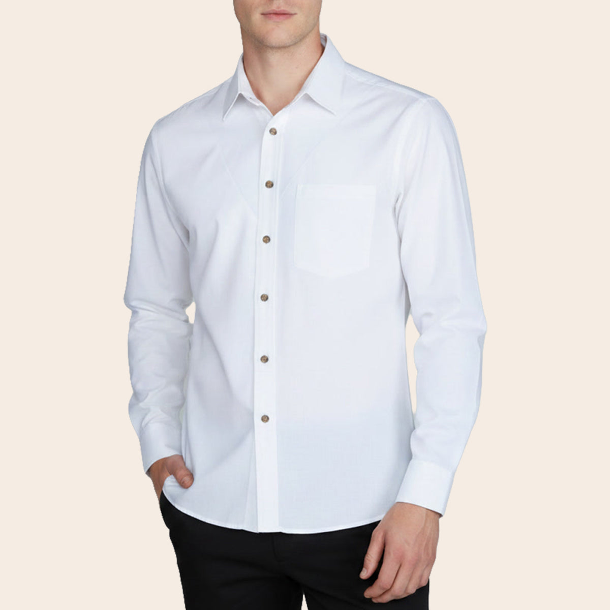 Men's Linen Blend Bushirt (VLIN-9|CLR/FSL)