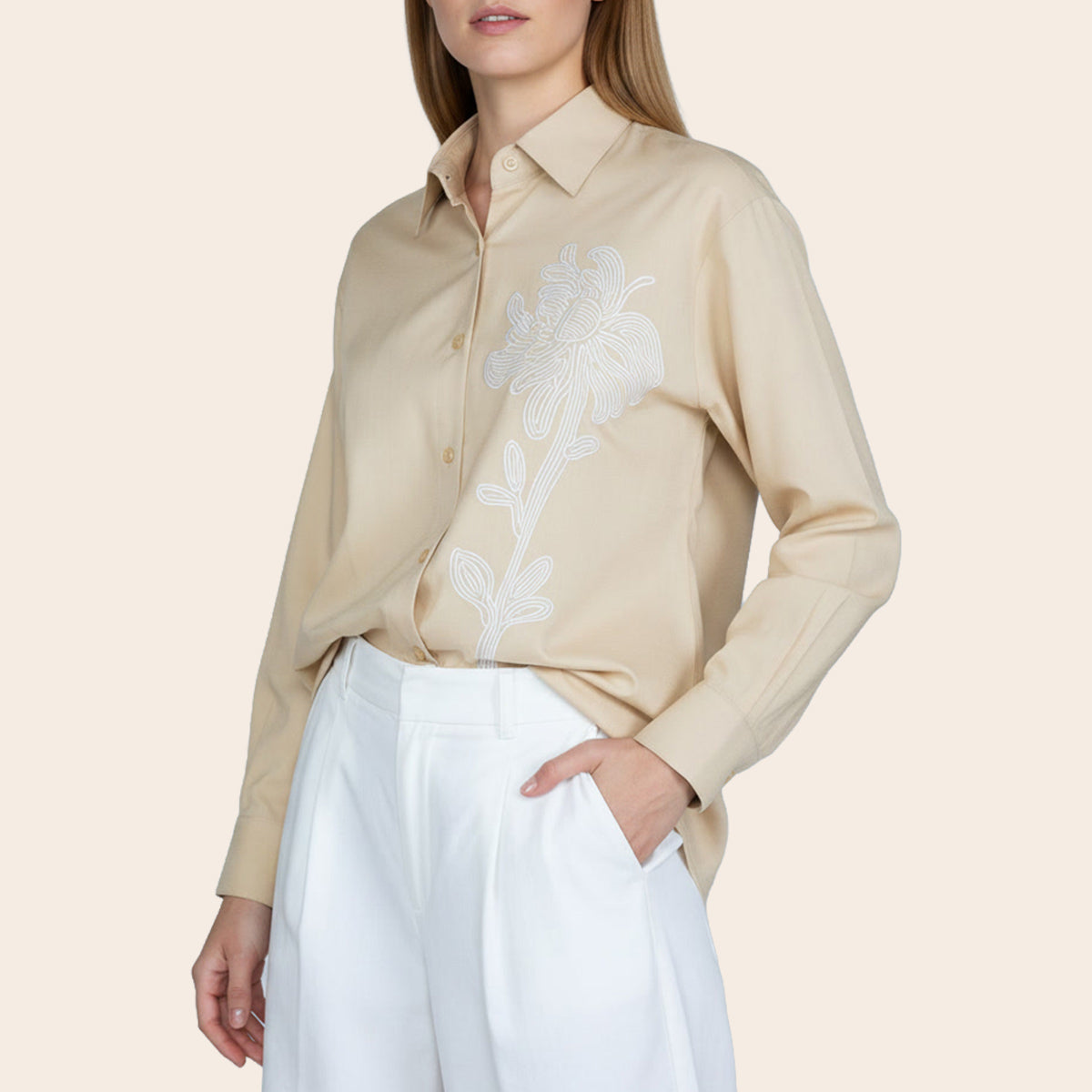 Women's Linen Lux Top (LINCLX-53|1760/EMB)