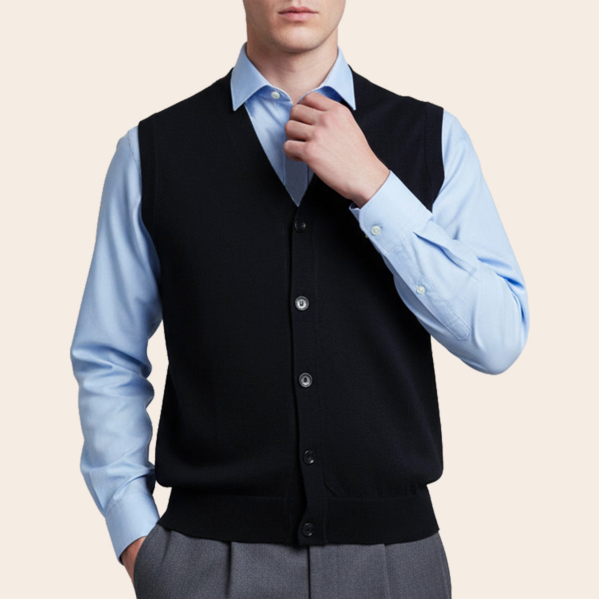 Men's Club Merino Cardigan (WPT-A803|VNK/SLL)
