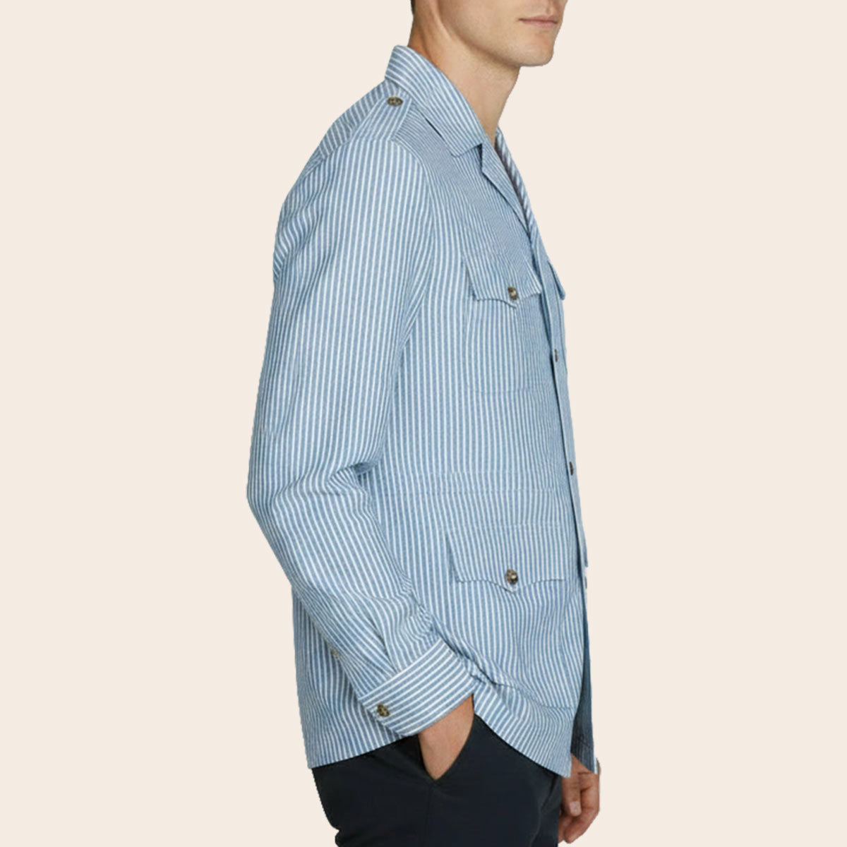 Men's Pure Linen Bush Coat (LINC-65|BCT/DSG)
