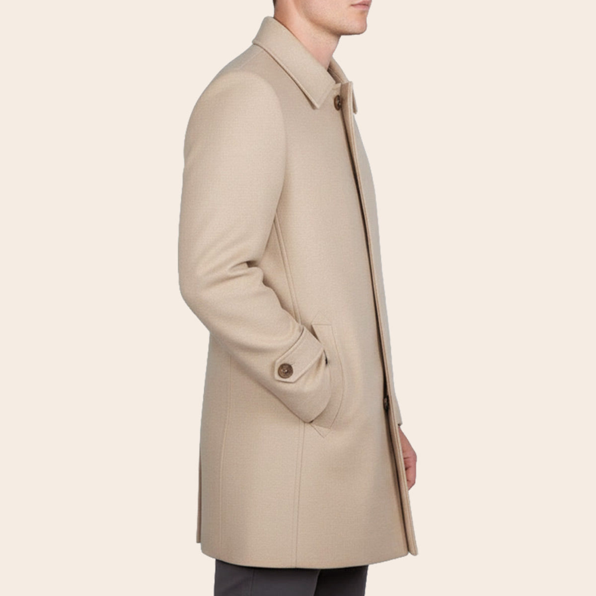 Men's Wool Blend Half Coat (LBL-31|MCT)