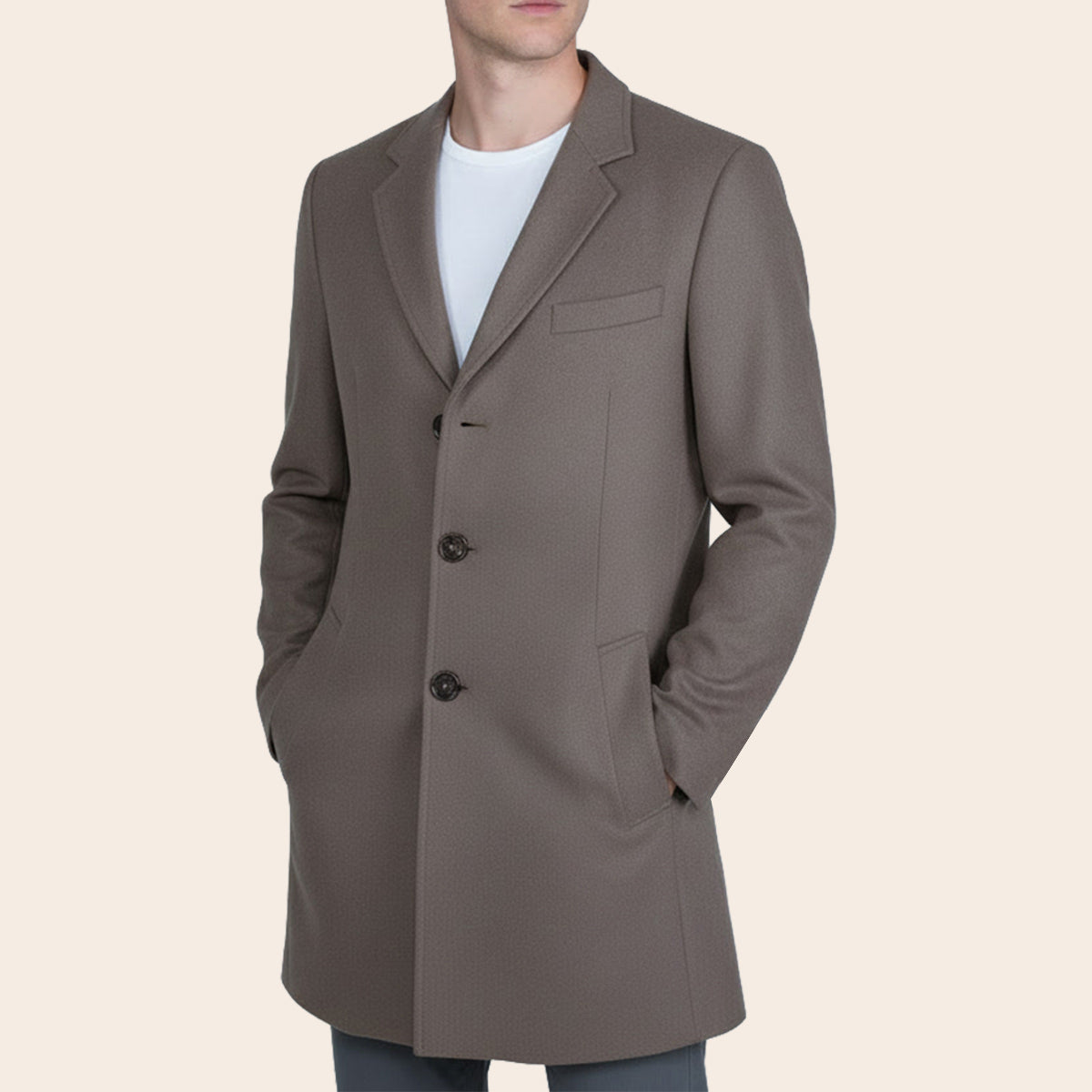 Men's Wool Blend Half Coat (LBL-40|NCH)