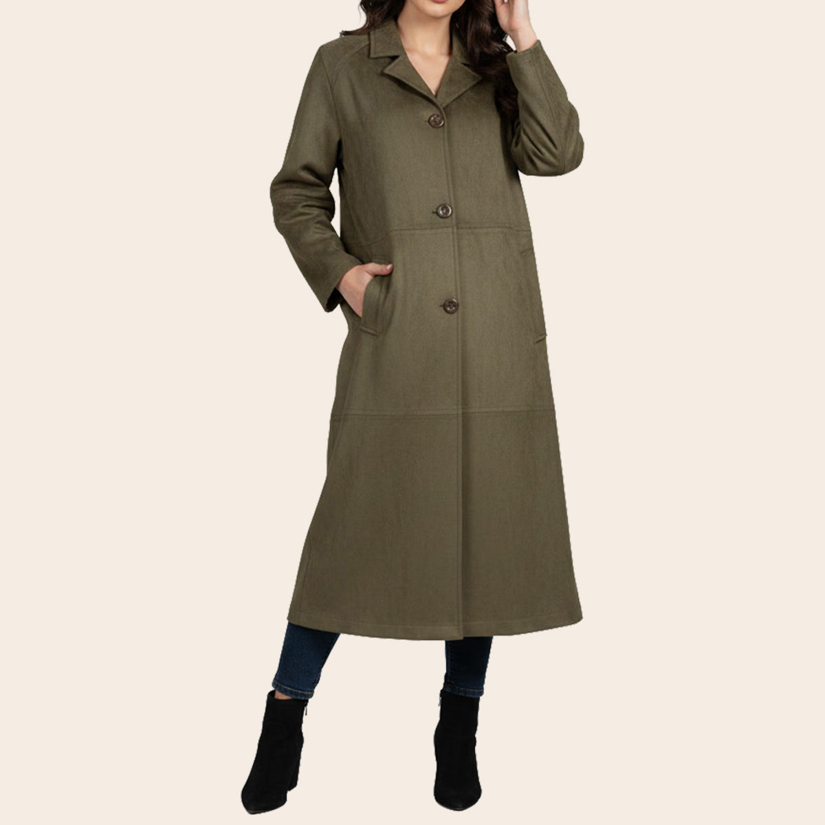 Women's Suede Over Coat (ORGSUD-7|1815)