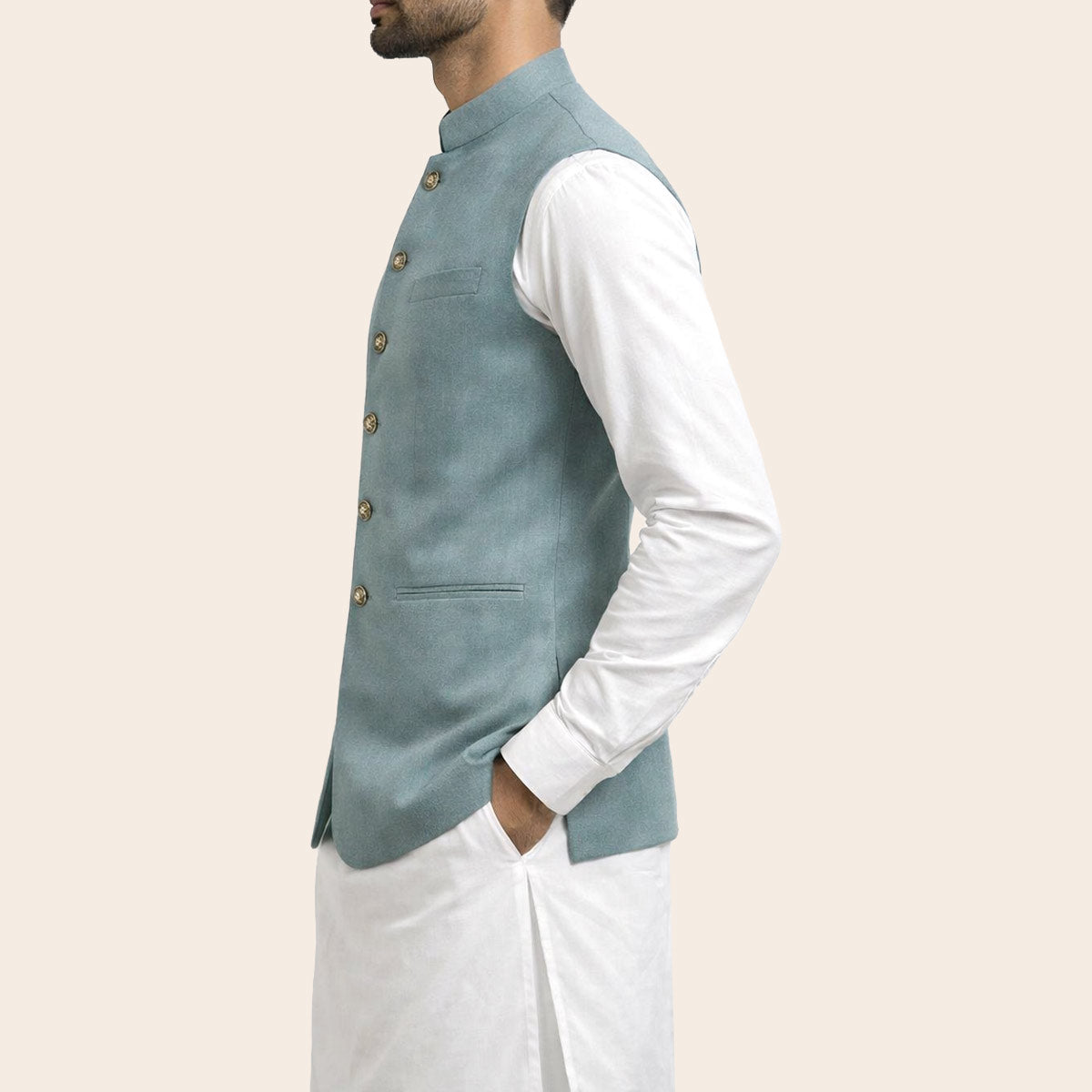 Men's Waist Coat (LIN-1447|REG)