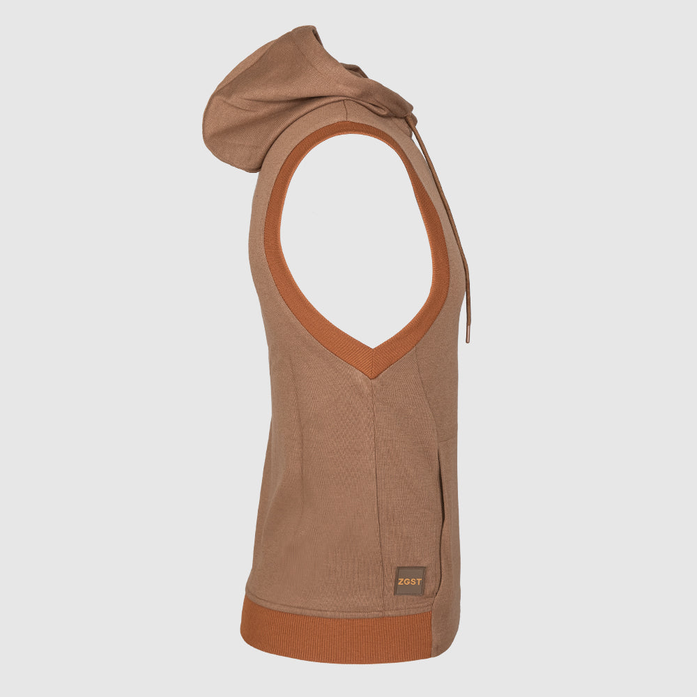 Men's Double Knit Sleeveless Hoodie (PVSS-6|U3192)