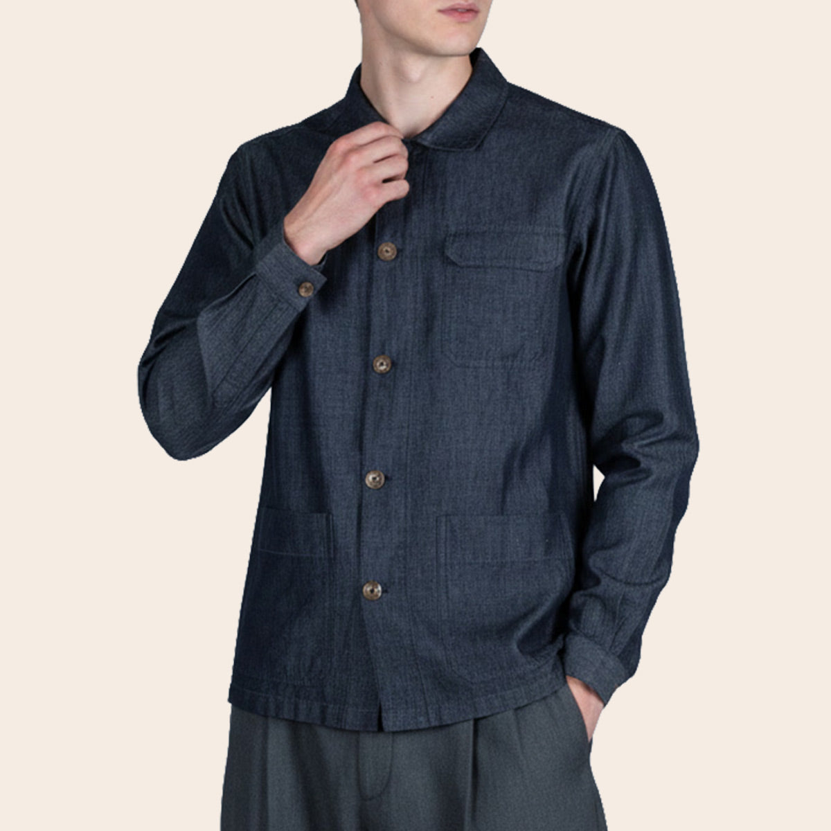 Men's Linen Naturale Over Shirt (LINCNL-45|U2239)