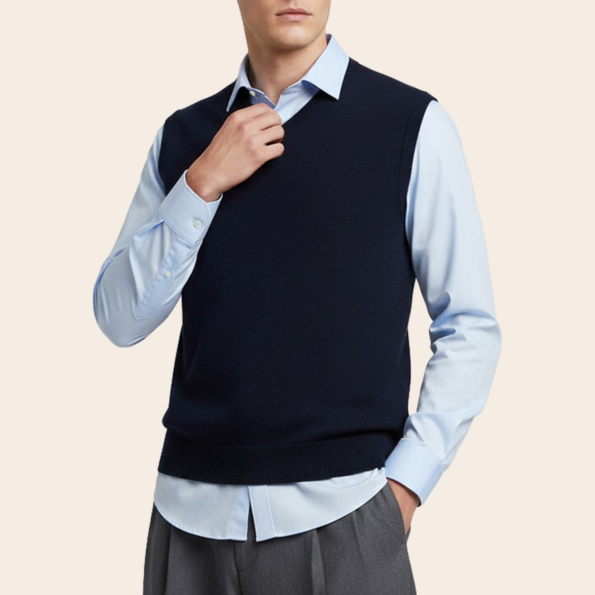 Men's Lambswool Country Sweater (QW-023|VNK/SLL)