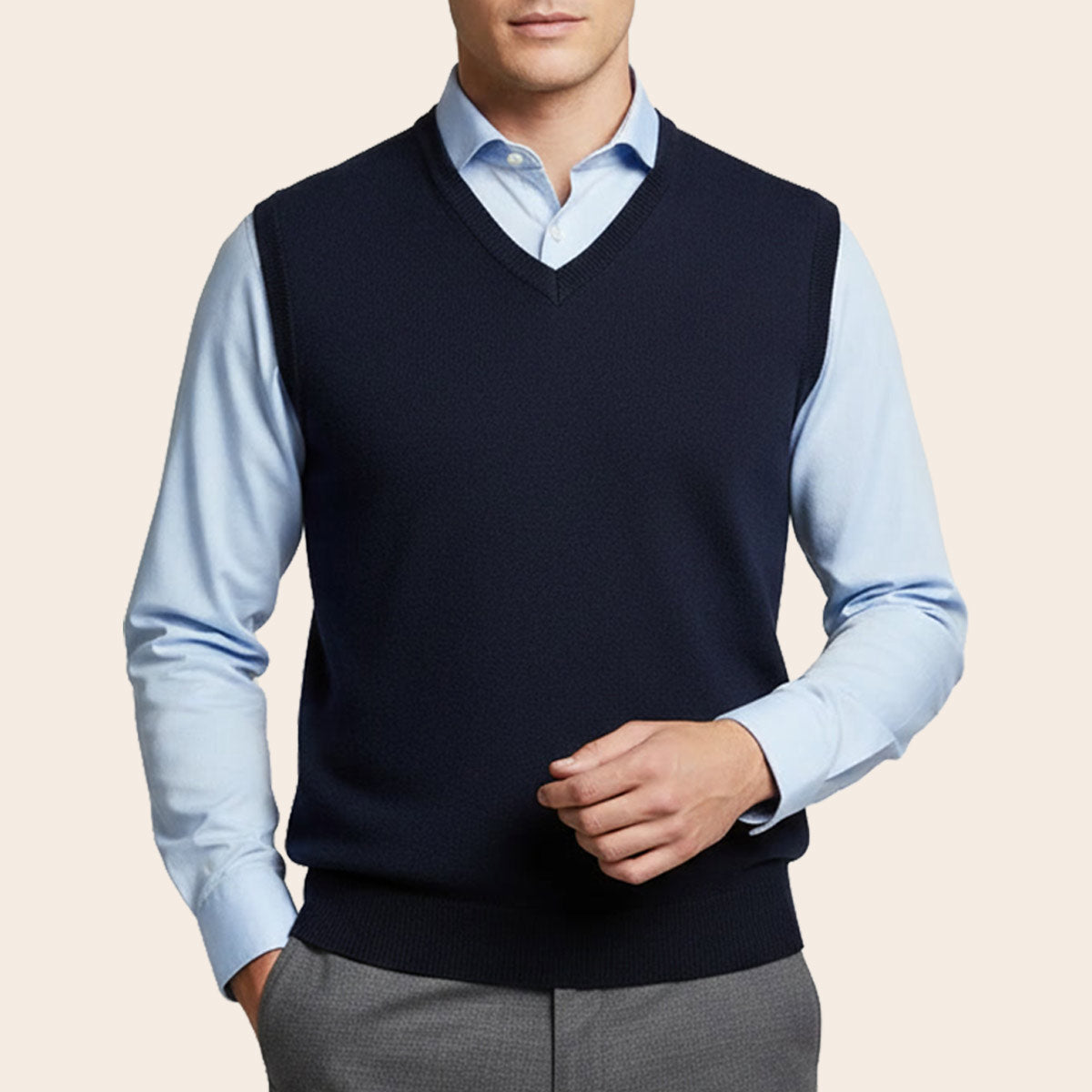 Men's Lambswool Country Sweater (LW-023|VNK/SLL)
