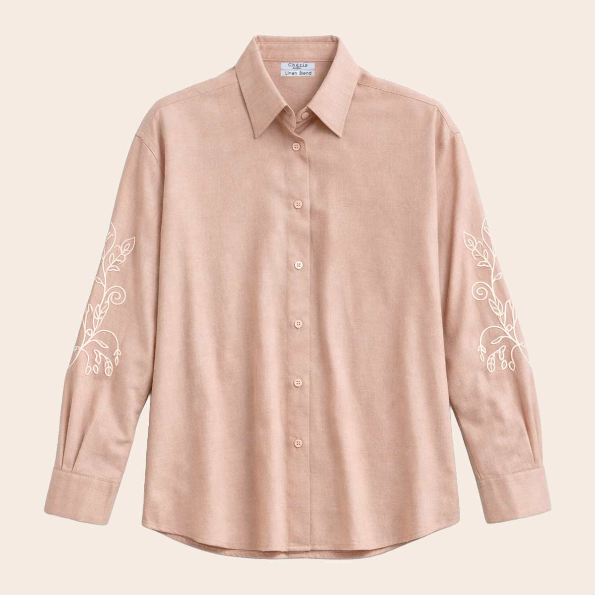 Women's Linen Blend Top (VLIN-14|1724/EMB)