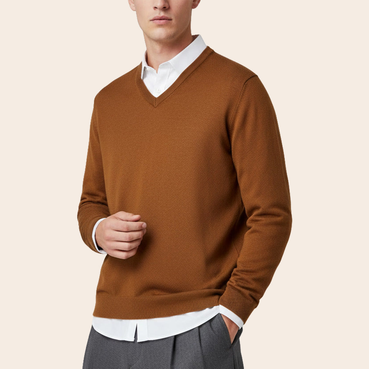 Men's Lambswool Country Sweater (QW-077|VNK/FSL)
