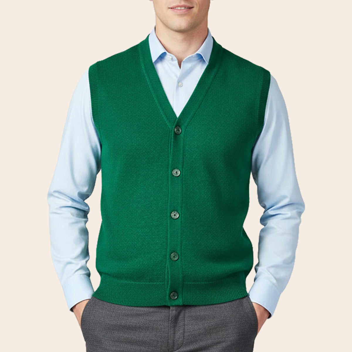 Men's Lambswool Country Cardigan (LW-056|VNK/SLL)