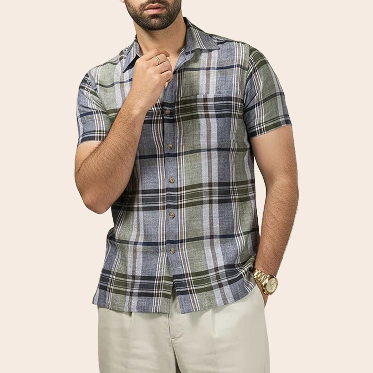 Men's Pure Linen Bushirt (LIN-1184|HSP)