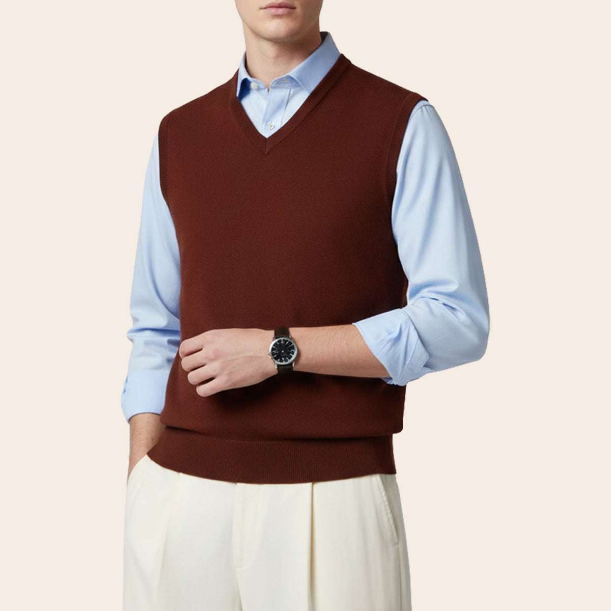 Men's Lambswool Country Sweater (QW-065|VNK/SLL)