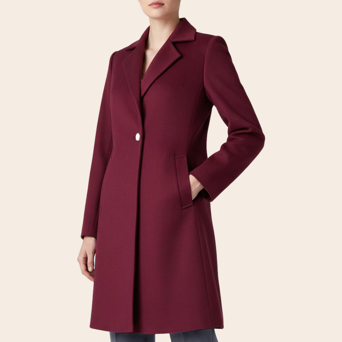 Women's Feather Form Half Coat (KNT-107|1114)