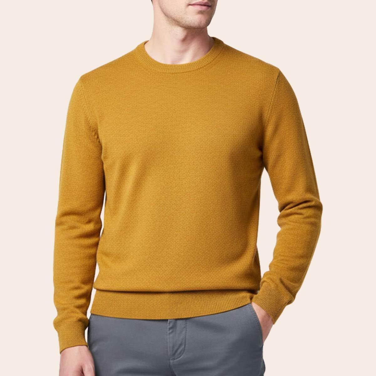 Men's Lambswool Country Sweater (LW-057|RNK/FSL)