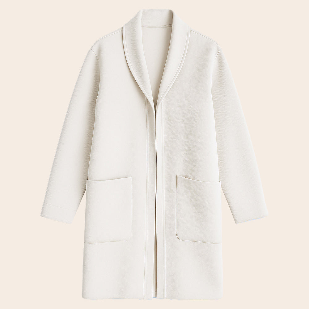 Women's Double Knit Shawl Collar Half Coat (CVSS-6|1663)