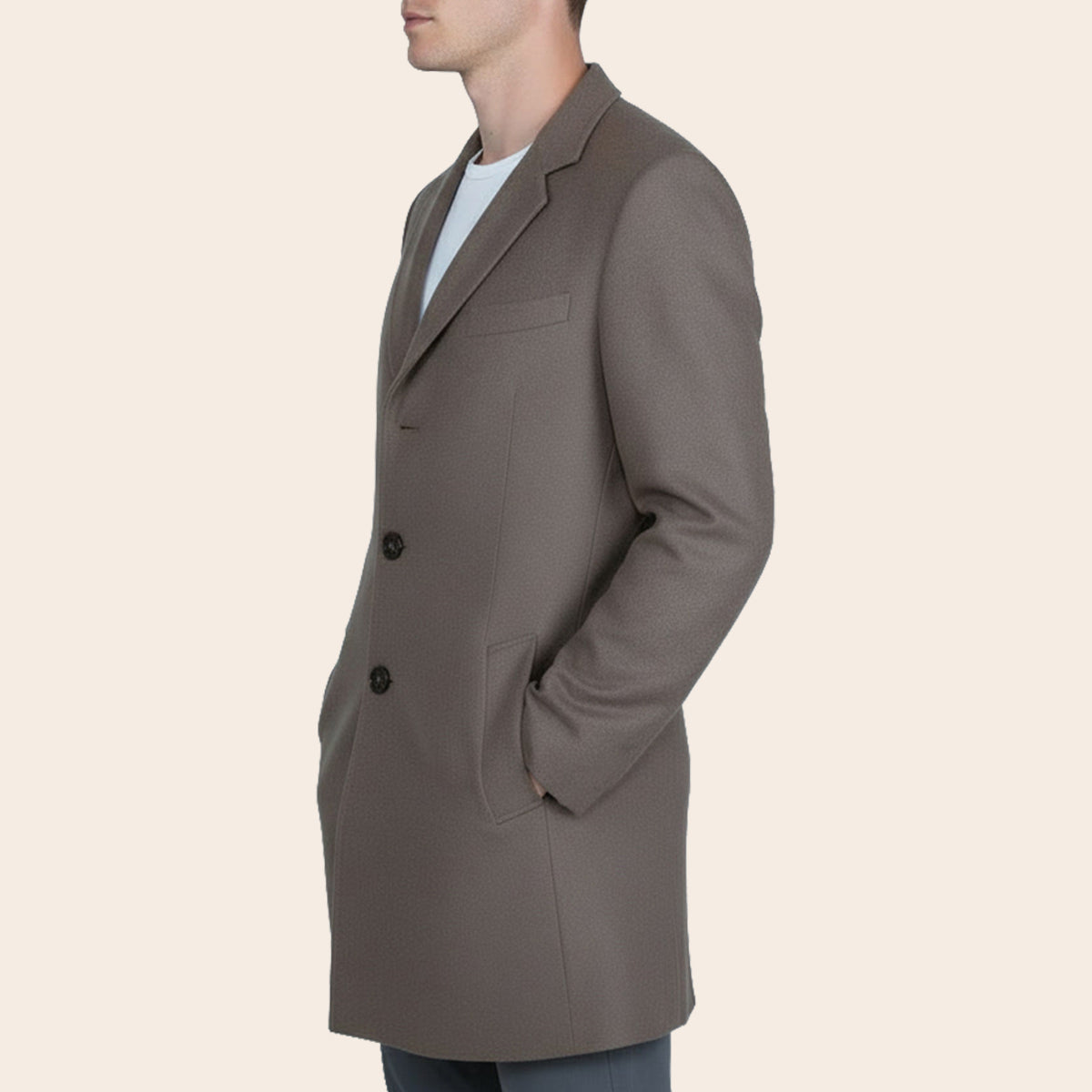 Men's Wool Blend Half Coat (LBL-40|NCH)