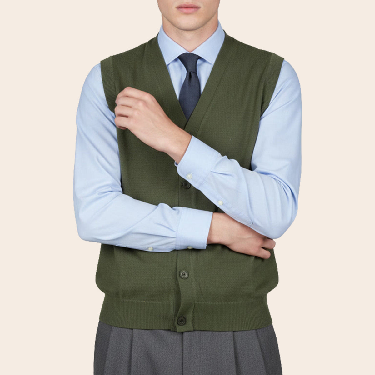 Men's Club Merino Cardigan (WPT-819|VNK/SLL)