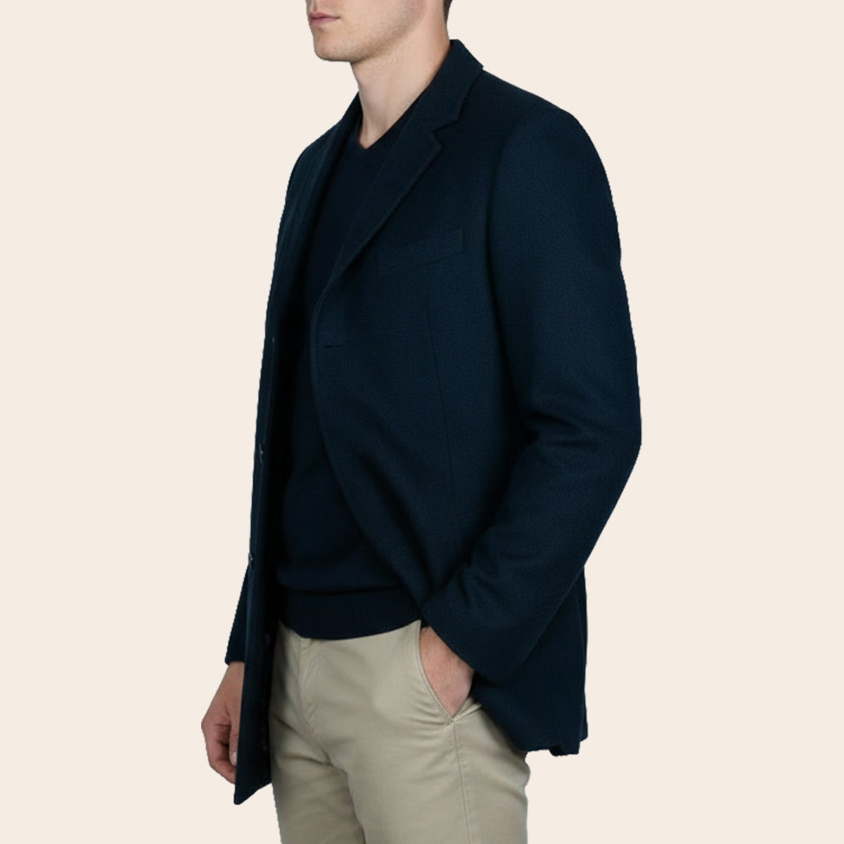 Men's Wool Blend Half Coat (LBL-38|NCH)