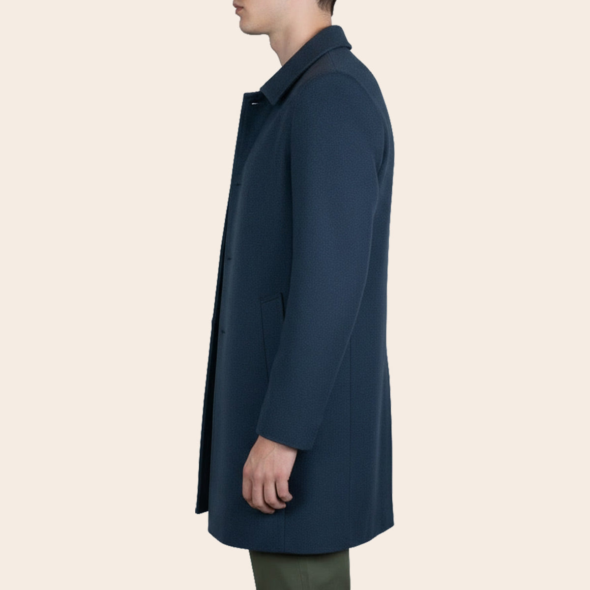 Men's Wool Blend Half Coat (LBL-34|CLR)